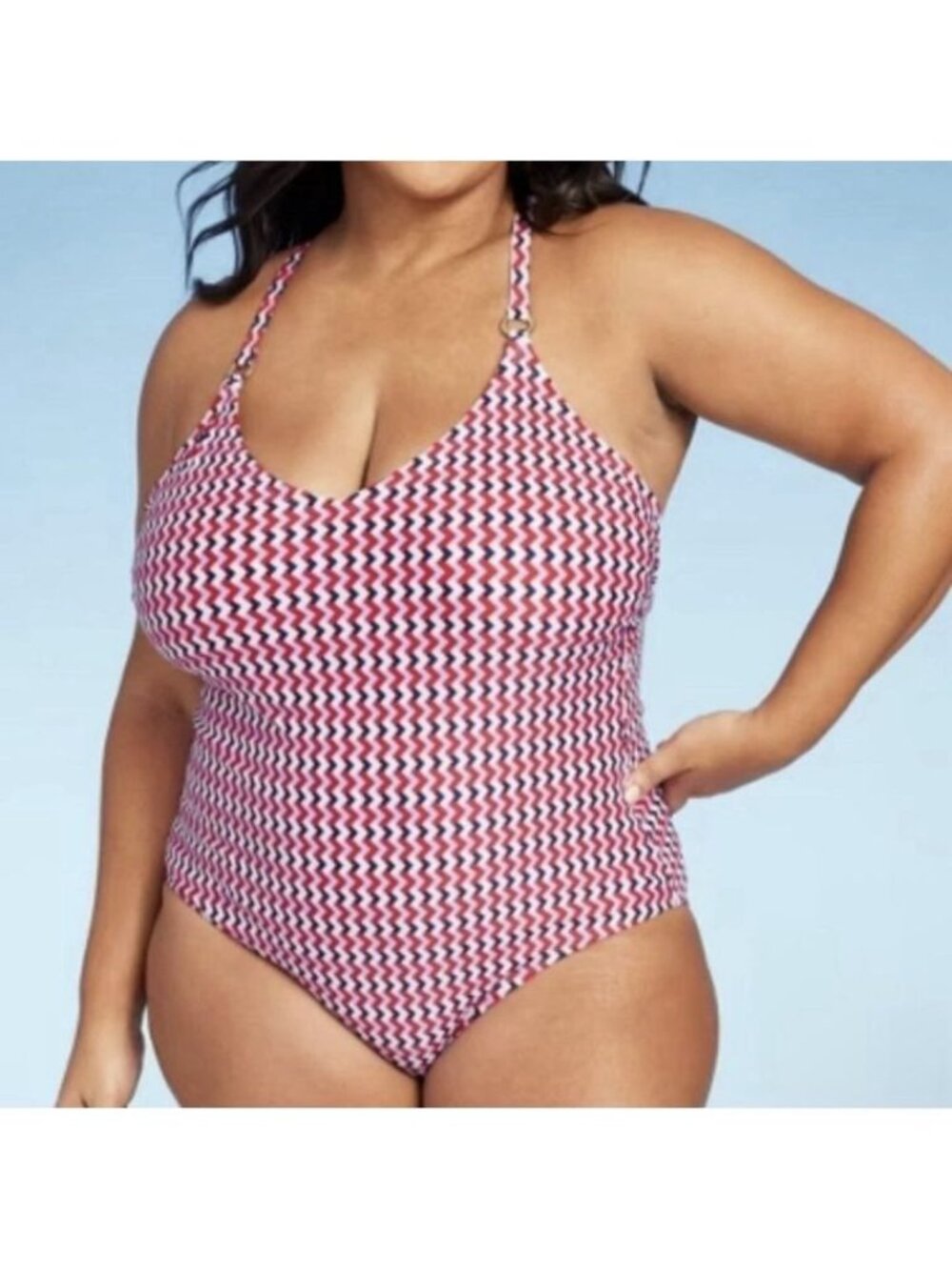 Kona Sol Women's Red/White/Blue One Piece Swimsuit Size 17 NWT